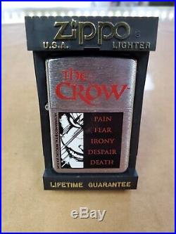 The Crow Zippo Lighter Chrome 1996 NEW VERY RARE