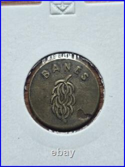 Token Caribbean Banes Fruit Company 1 Racion 1888, Brass, 20 Mm, Very Rare