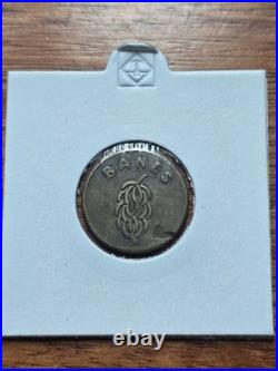 Token Caribbean Banes Fruit Company 1 Racion 1888, Brass, 20 Mm, Very Rare