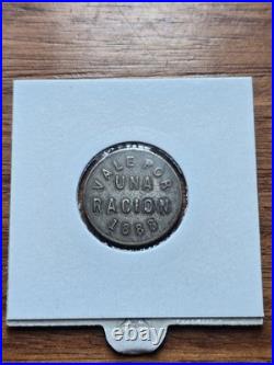 Token Caribbean Banes Fruit Company 1 Racion 1888, Brass, 20 Mm, Very Rare