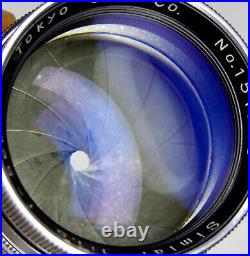 Tokyo Opt. Co. 5cm f1.5 Simlar Leica SM #151549. Very Rare