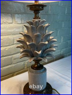 Two Pineapple Lamps Stone and Brass, Artisan Masterpieces, Very rare