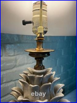 Two Pineapple Lamps Stone and Brass, Artisan Masterpieces, Very rare
