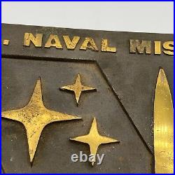 U. S. Naval Missile Center Very Heavy Metal (Bronze Or Brass) Plaque Rare Z5