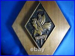 US Navy VF-142 Ghostrider Plaque Fighter Wing Brass Metal Emblem Very Rare