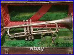 Union Label Frank Holton Trumpet! Very Rare- Fine! Distinctive Tone! Player