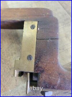 Unique Wood & Brass Molding Plane Dual Groove Planer Very Rare Xtra Nice
