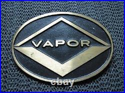 VAPOR BRASS BELT BUCKLE! VINTAGE! VERY RARE! 1980s! WEED BUD MARIJUANA VAPE 420