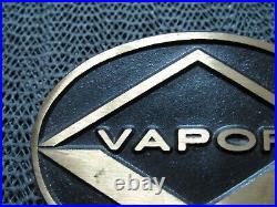 VAPOR BRASS BELT BUCKLE! VINTAGE! VERY RARE! 1980s! WEED BUD MARIJUANA VAPE 420