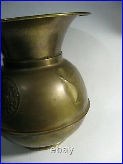 VERY OLD RARE SPITTOON HAVANA CIGAR Vintage Brass Copper All Famous 5 Cents