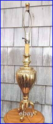 VERY RARE 12 LB TRIPOD Solid Brass 31.5 VTG TESTED Table Lamp Brand URN