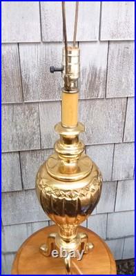 VERY RARE 12 LB TRIPOD Solid Brass 31.5 VTG TESTED Table Lamp Brand URN