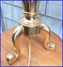 VERY RARE 12 LB TRIPOD Solid Brass 31.5 VTG TESTED Table Lamp Brand URN