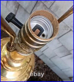 VERY RARE 12 LB TRIPOD Solid Brass 31.5 VTG TESTED Table Lamp Brand URN