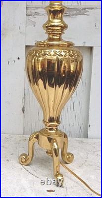 VERY RARE 12 LB TRIPOD Solid Brass 31.5 VTG TESTED Table Lamp Brand URN