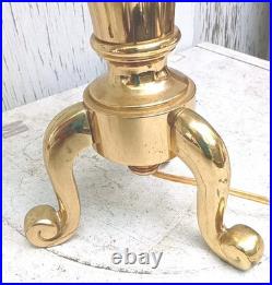 VERY RARE 12 LB TRIPOD Solid Brass 31.5 VTG TESTED Table Lamp Brand URN