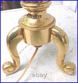 VERY RARE 12 LB TRIPOD Solid Brass 31.5 VTG TESTED Table Lamp Brand URN