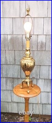 VERY RARE 12 LB TRIPOD Solid Brass 31.5 VTG TESTED Table Lamp Brand URN