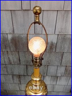 VERY RARE 12 LB TRIPOD Solid Brass 31.5 VTG TESTED Table Lamp Brand URN