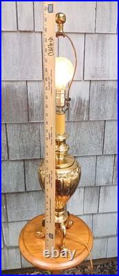 VERY RARE 12 LB TRIPOD Solid Brass 31.5 VTG TESTED Table Lamp Brand URN