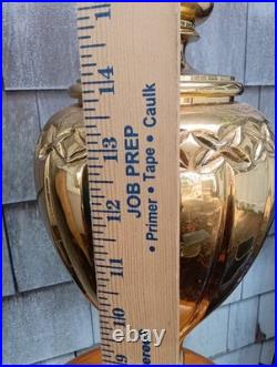 VERY RARE 12 LB TRIPOD Solid Brass 31.5 VTG TESTED Table Lamp Brand URN