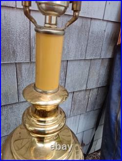 VERY RARE 12 LB TRIPOD Solid Brass 31.5 VTG TESTED Table Lamp Brand URN