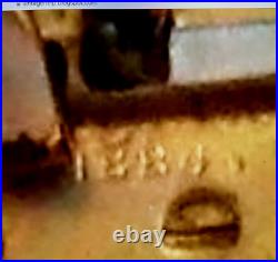 VERY RARE 1800'S BRASS FINGER PRONG CUFFLINKS With GLASS & STONE FLORAL DESIGN