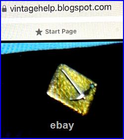 VERY RARE 1800'S BRASS FINGER PRONG CUFFLINKS With GLASS & STONE FLORAL DESIGN