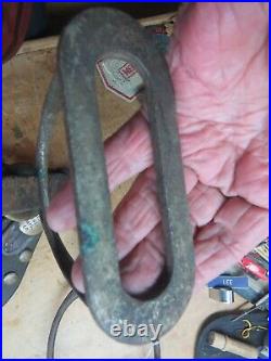 VERY RARE 1800s WHISKEY / BEER BREWERS STIRRUPS WITH BRASS BARRELS AND BUCKLES