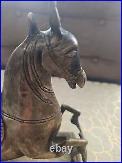 VERY RARE 18s CENTURY MUGHAL CAST BRASS REARING HORSE IN GREAT CONDITION