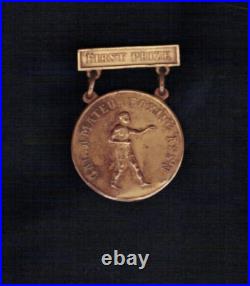 VERY RARE 1916 1st PLACE CALIFORNIA boxing brass award medal medallion pinback
