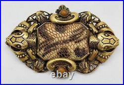 VERY RARE 1920s MAX NEIGER VIPERS SNAKES BROOCH. HARD TO FIND