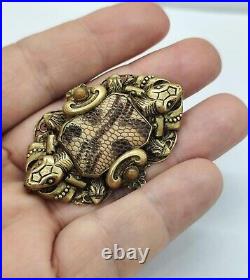 VERY RARE 1920s MAX NEIGER VIPERS SNAKES BROOCH. HARD TO FIND