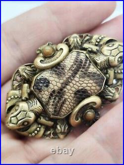 VERY RARE 1920s MAX NEIGER VIPERS SNAKES BROOCH. HARD TO FIND