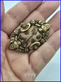 VERY RARE 1920s MAX NEIGER VIPERS SNAKES BROOCH. HARD TO FIND