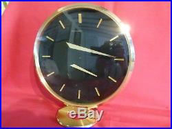 VERY RARE 1960's JAEGER LECOULTRE FLOATING HANDS 8 DAY MANTLE OR TABLE CLOCK