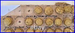 VERY RARE 44 STATE SEAL -MILITIA 7/8 DOMED BRASS BUTTON- GOODWINS 1875+ Others