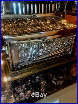 VERY RARE # 5 Polished Nickel-Plated Brass National Candy Store Cash Register