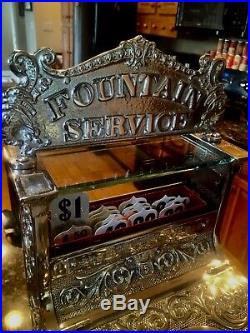 VERY RARE # 5 Polished Nickel-Plated Brass National Candy Store Cash Register