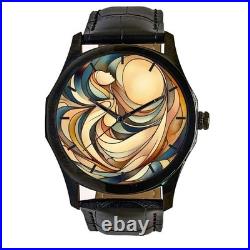 VERY RARE ABSTRACT NUDE EROTIC ART SOLID BRASS COLLECTOR'S WATCH w GIFT BOX