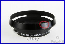 VERY RARE AND ORIGINAL LEICA 35mm / 2.0 ASPH. BRASS LENS HOOD IN BLACK PAINT