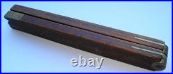 VERY RARE ANTIQUE WANTSON BOTTLE BREWERY RULER J LONG LONDON c1820 WOOD & BRASS