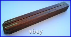 VERY RARE ANTIQUE WANTSON BOTTLE BREWERY RULER J LONG LONDON c1820 WOOD & BRASS