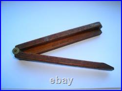 VERY RARE ANTIQUE WANTSON BOTTLE BREWERY RULER J LONG LONDON c1820 WOOD & BRASS