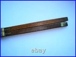 VERY RARE ANTIQUE WANTSON BOTTLE BREWERY RULER J LONG LONDON c1820 WOOD & BRASS