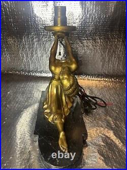 VERY RARE ARTDECO FRANKART STYLE RONSON NUDE LAMP SOLID BRASS 1912 Pat. 14x11x5