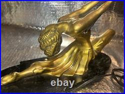 VERY RARE ARTDECO FRANKART STYLE RONSON NUDE LAMP SOLID BRASS 1912 Pat. 14x11x5