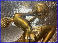 VERY RARE ARTDECO FRANKART STYLE RONSON NUDE LAMP SOLID BRASS 1912 Pat. 14x11x5