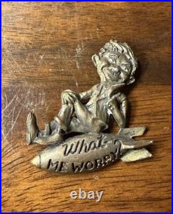 VERY RARE Alfred E. Neumann On A Bomb Brass Pin Mad Magazine 1964