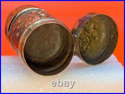 VERY RARE Antique 200+ Year Old Danish Brass Kridthus or Chalk Holder Box Case